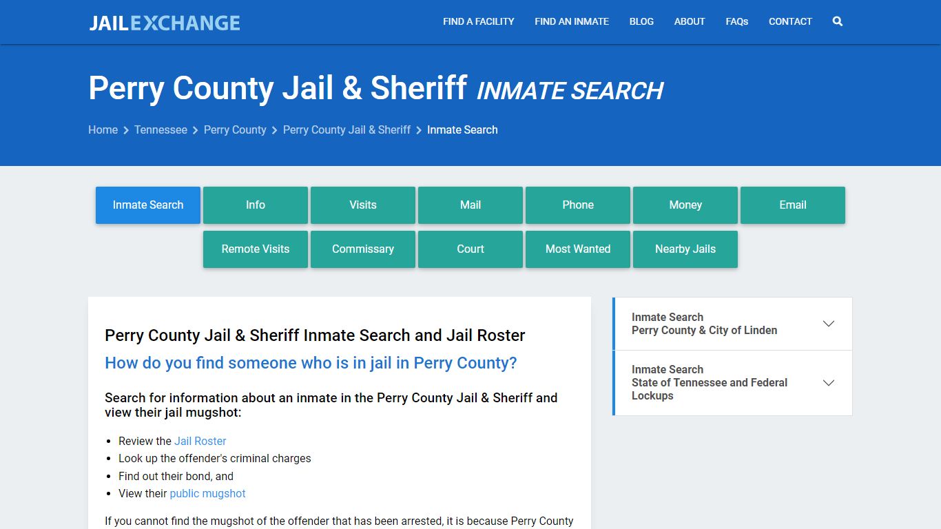Inmate Search: Roster & Mugshots - Perry County Jail & Sheriff, TN